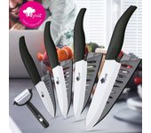 Cuchillos de cerámica, cuchillos de cocina de 3, 4, 5 y 6 pulgadas, juego de cocinero y pelador de cuchillos de Chef, hoja de circonia blanca 345 inch rojo