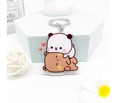 Llavero de acrílico con forma de pareja de animales súper lindos, llavero de Bubu Dudu con dibujos animados, accesorios para mochilas escolares Style 1