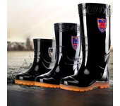 Botas altas de PVC para exteriores, gruesas, impermeables y resistentes al desgaste para hombre: Antideslizante, resistente al agua y aterciopelado para obras de construcción. 36