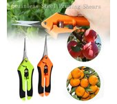 Codo de mano de acero inoxidable, cerradura de seguridad con resorte, tijeras de podar para jardín al aire libre naranja