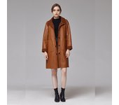 Otoño e Invierno nuevas de cuero abrigo de mujer de longitud media PU de mujer de corte coreano rompevientos chica de piel XL