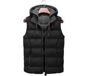 (SU)Hombres Casual Invierno Cálido Con Capucha Cremallera Sin Mangas Chaleco Chaqueta Abrigo Outwear Tops XL verde