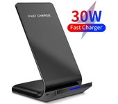 Soporte de cargador inalámbrico Qi de 30W para iPhone 13, 12, 11 Pro Max, XR, Samsung S20, estación de carga rápida, soporte para teléfono