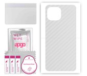 apgo Protective Skin Sticker for the back compatible with Xiaomi Mi 11 Lite 5G, Wrap Film, Foil, Vinyl - Pattern Transparent Carbon