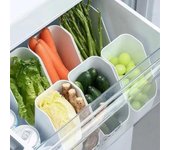 Organizador para refrigerador, contenedores, caja de almacenamiento para clasificar alimentos, caja para almacenamiento de condimentos transparente, organizador de almacenamiento para nevera de cocina 1PC blanco