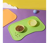 Alfombrilla de silicona para comida para mascotas, portátil, impermeable, a prueba de fugas, antideslizante, almohadilla para cuenco, cojín para gatos, perros, artículos para mascotas