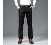 Pantalones casuales de negocios elásticos de talla grande para hombre de primavera 40 negro