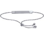 Les Trésors De Lily [M8803] - Gourmette argent 'Identité' argenté (rhodié) - 29x4 mm plata