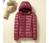 MODA2024 y nueva chaqueta de plumón ligera de invierno para mujer, chaqueta corta con capucha, delgada, ligera, de talla grande, ropa S