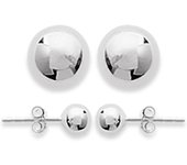 Les Trésors De Lily [E7047] - Boucles Argent 'Billes' argenté - 6 mm plata
