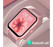 Reloj inteligente Zodvboz con llamada personalizada para mujer, reloj inteligente con esfera personalizada para Android IOS, relojes de música Bluetooth resistentes al agua, reloj de pulsera táctil Silica gel plata