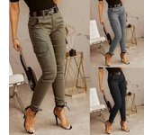 Pantalones de chándal de primavera para mujer, pantalones de calle, pantalones cargo ajustados sólidos, pantalones de moda con bolsillos, ropa XXL negro