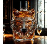 Decantador de whisky de vidrio con forma de cabeza de lobo, ideal para decorar tu hogar, bar o como regalo. CHINA