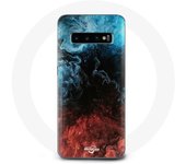Coque pour Samsung Galaxy s10 plus fond de texture abstraite rouge noir bleu