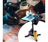 Estación de trabajo de tatuaje ajustable con soporte de pigmento, estación de trabajo de tatuaje, tatuaje de superficie grande 0 negro