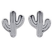 Les Trésors De Lily [P0716] - Boucles Argent 'Cactus' argenté (rhodié) - 9x7 mm plata
