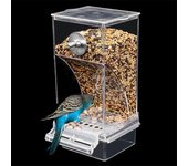 Comederos automáticos para pájaros sin ensuciar, comedero para loros, bebedero para pájaros, palomas, jaula para loros, aviario para mascotas, soporte colgante, bebedero, contenedor negro