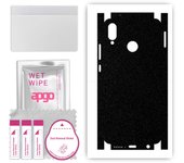 apgo Protective Skin Sticker for the back+sides compatible with Huawei P20 lite, Full Wrap Film, Foil, Vinyl - Pattern Matte Black