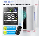 Deshumidificador inteligente con control remoto de 2200 ml, con pantalla LED, secador de aire, purificador, control de humedad, silenciador y absorbente de humedad para el hogar. European standard plug blanco