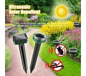 Repelente ultrasónico de topos y tuzas con energía solar para exteriores, repelente de serpientes, roedores y tuzas con pinchos para el jardín de casa. 1PC circular