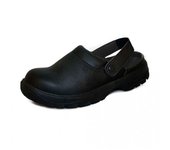 Zuecos con correa con botón a presión para adultos unisex Comfort Grip 10 UK negro