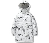 Chaqueta de plumón para hombre, chaqueta con capucha de tendencia de invierno, versátil, abrigo cálido y grueso de invierno para parejas M blanco
