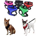 Arnés de Control para mascotas, ajustable, suave y transpirable, chaleco de malla de nailon, Collar para cachorro, correa de entrenamiento, 1 ud. S color rosa