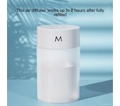 Mini humidificador de aire ultrasónico, difusor de aromaterapia montado en el vehículo, pulverizador portátil, fragancia Usb esencial para dormitorio familiar, 260ml blanco