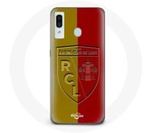 Coque maniacase pour Samsung Galaxy A20 rcl lens Logo fond jaune et rouge