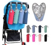 Bolsa térmica para exteriores, porta biberones, bolsa colgante para cochecito, nueva bolsa aislante más cálida azul