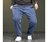Pantalones vaqueros de talla grande de alta elasticidad para hombre, pantalones sueltos rectos de talla grande, nuevos pantalones vaqueros de moda 30