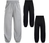 Pantalones postoperatorios para niños, pantalones con botones desprendibles, pantalones deportivos de baloncesto para niños, pantalones para correr, ropa deportiva para gimnasio 5-6 Years negro