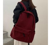 Mochila de viaje, mochila de camping, mochila para estudiantes, mochila impermeable para mujer, con doble correa y bolsillos para botellas de agua, mochila escolar. rojo vino