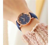 Reloj de pulsera de cuarzo de lujo para mujer, reloj de pulsera de cuarzo de moda para mujer, reloj de pulsera analógico de cuarzo Bquartz con caja de acero inoxidable color rosa