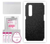 apgo Protective Skin Sticker for the back compatible with Oppo Find X2 Pro, Wrap Film, Foil, Vinyl - Pattern Black Honeycomb