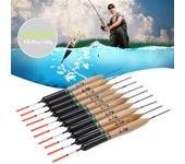 Lixada 10 Uds 2g flotadores de pesca herramientas de aparejos de pesca de madera de Paulownia