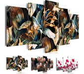 Abstract Flower Bush Oil Photos Printed Poster Morning Glory and Poppy Canvas Painting Wall Art Pictures for Modern Home Decor 20x35cm*2  20x45cm*2  20x55cm*1
