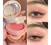 Nuevo 3 en 1 brillo sombra de ojos resaltador paleta de colorete mate nacarado multifuncional brillo ojos cara maquillaje cosméticos herramienta 02