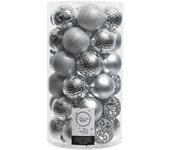 Tubo de 37 Bolas Plateadas decorativas para Árbol de NaVidad Ø6Cm