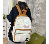 Mochila para estudiantes de secundaria superior Mochila femenina Mochila para estudiantes de secundaria superior marrón