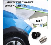 Boquilla de lavadora a presión de 40 grados, boquilla de pulverización para lavadora de alta presión para coche, puntas de 4,0 orificios de acero inoxidable negro