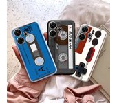 Funda de cinta vintage para iPhone Samsung A55 S24 FE S25 M35 A06 Xiaomi Redmi Note 13 Pro 14C Huawei Honor 200 Funda de teléfono mate antigolpes y antiarañazos Samsung Galaxy S9 Plus azul
