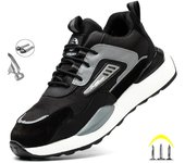 Zapatillas de deporte de moda, zapatos de seguridad para el trabajo, botas antigolpes y antiperforación para hombre, calzado protector con punta de acero indestructible para hombre 46