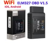Nuevo ELM 327 V1.5 WIFI OBD2 WIFI escáner Auto ODB2 ELM327 V1.5 WIFI para Android/IOS OBD 2 OBD2 herramienta de diagnóstico automático de coche negro