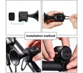 TWOOC Timbre de Bicicleta eléctrica 120dB Mini Bocina de Bicicleta con Pilas Impermeable para Bicicleta de montaña MTB negro