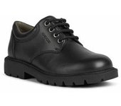 Zapatos escolares de cuero Shaylax de Geox para niños 2.5 UK negro