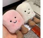 Llavero de Malvavisco Divertido de Gato de Gelatina Algodón de Azúcar Bicolor Lindo Suave Llavero Bicolor Bolso Muñeco de Peluche Colgante para Coche Regalos de Vacaciones 1pcs