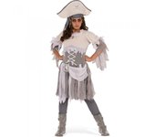 Bristol Novelty Disfraz de pirata fantasmal para niña S negro/blanco