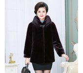 Nuevo abrigo de piel corto para mujeres de mediana edad y mayores, top de piel de visón de imitación para madres, piel de visón, piel de visón, piel de visón 6XL