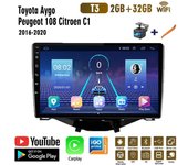 Radio del coche para Toyota Aygo Peugeot 108 Citroen C1 2016-2020 2 Din reproductor Multimedia Android Auto estéreo del coche 1+16GB